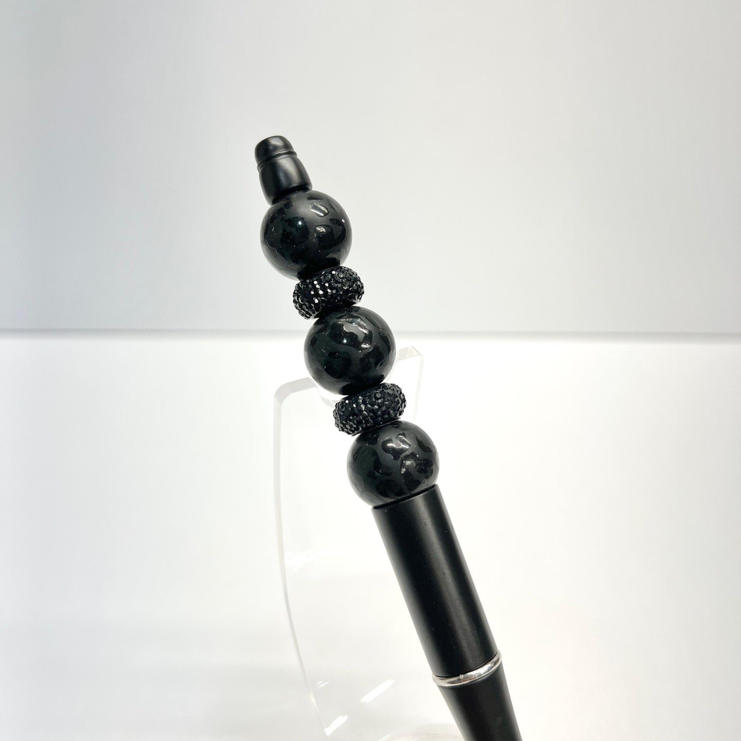 Matte Black Leopard Plastic Pen